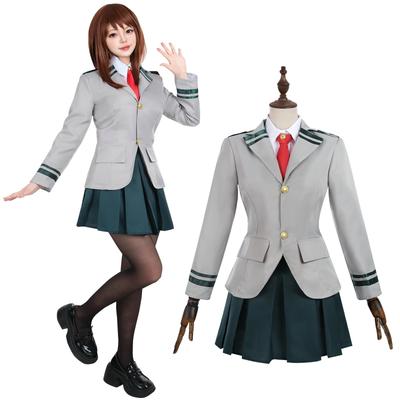 My Hero Academia Cosplay High School Class Ochaco Uraraka Cosplay Tsuyu Asui Fancy Anime Cosplay Event Costume [Kamihei Ryohin] Uniform, U.A. 1-A,