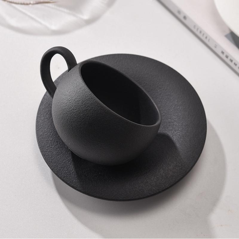 280ML Rock Sand Keramische Koffiekop Set Japanse Stijl Exquise Middag Bloementhee Kop Hotel Upscale Restaurant Koffiekop