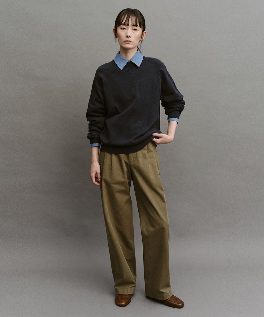 ANOTHER OFFICE WOMEN W. Whole Garment Crew-Neck Knit (Indigo Blue)