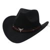 Western Cowboy Hat Jazz Knight Hats For Men Ethnic Style Felt Hats With Bull Shaped Decor Grassland Country Hat Sombrero