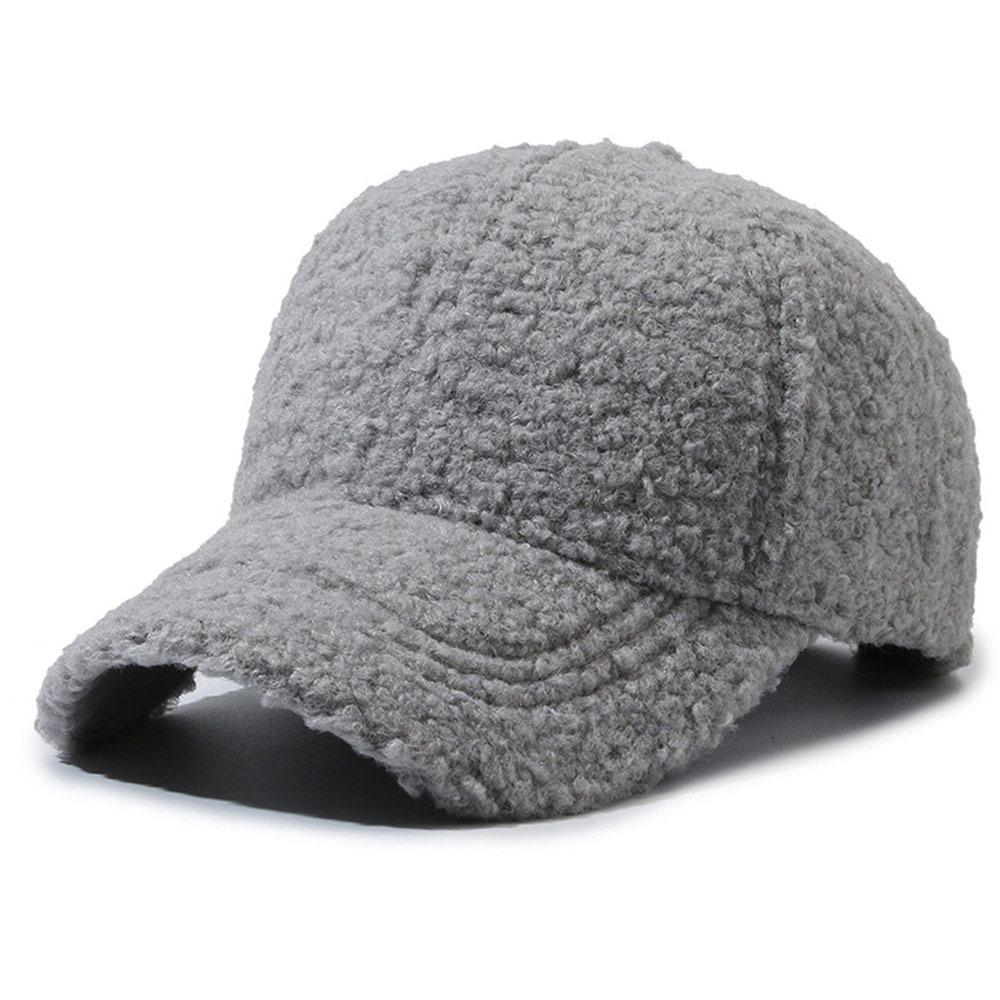 Unisex Plush Baseball Cap Warm Big Head Baseball Hat Fashion Outdoor Dad Hat  for Women & Men