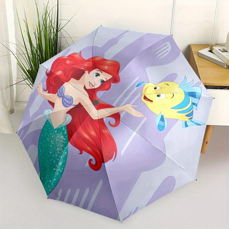 Meerjungfrau, Fisch Automatischer Regenschirm - Dreifach faltbarer tragbarer Regenschirm, Bestes Feiertagsgeschenk für Männer und Frauen, Langlebiger Eisenrahmen, Verspieltes Design, Robust