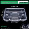 Disposable 4-Compartment Transparent Meal Prep Containers, 150 Sets