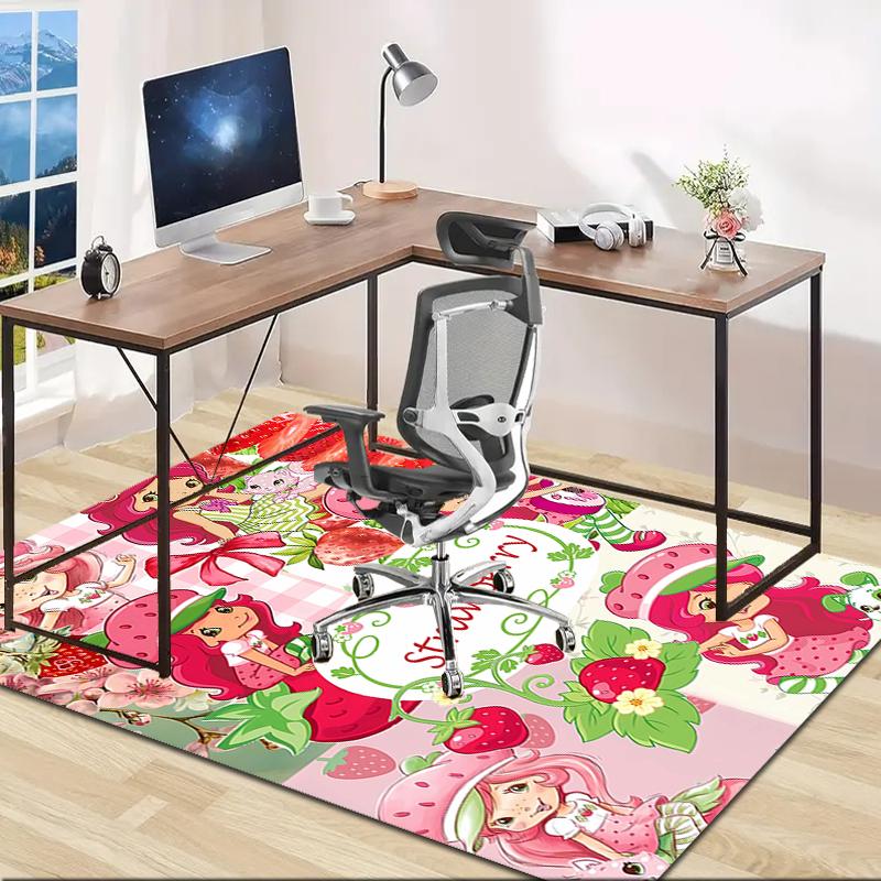 1pc Strawberry Princess4 Design Area Rug - Non-Slip, Soft & Cozy Floor Mat for Living Room, Bedroom, Office - Indoor/Outdoor Decorative Carpet