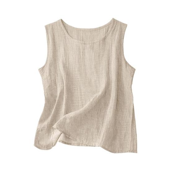 Damtoppar O-ringning Ärmlös Lös Passform Pullovertoppar Sommar Vår Vardaglig Baslager T-shirt Dagligt Bruk