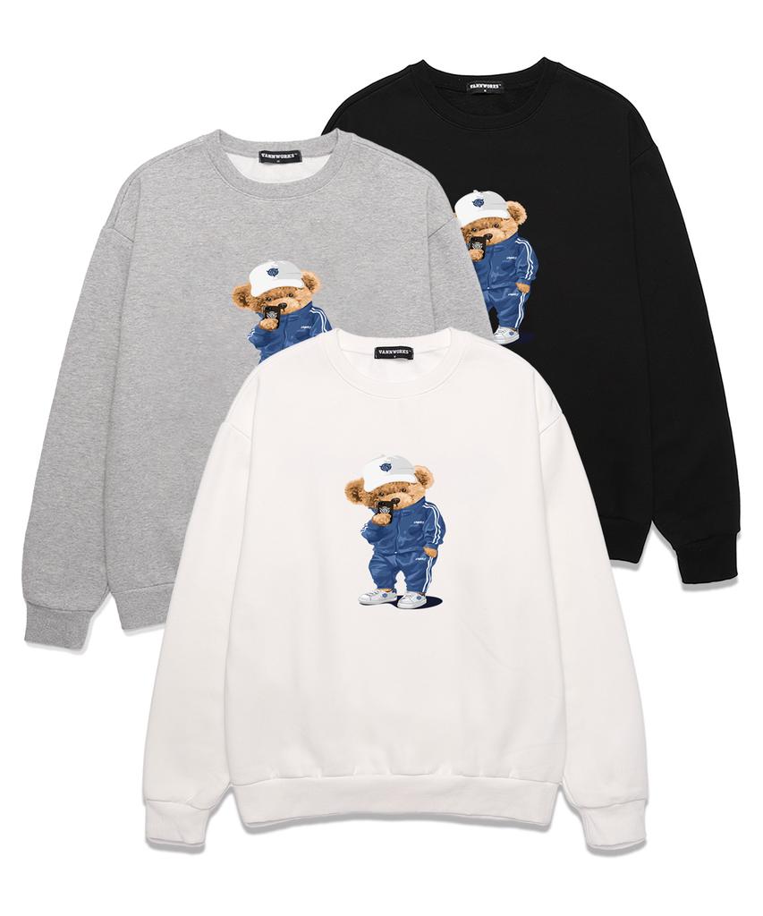 VANNWORKS Comport Bear Oversized Sweatshirt (Vndts105) Melange Grey