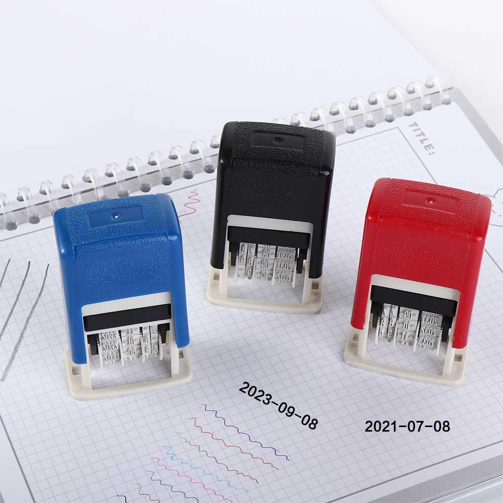 Self-Inking Back To Ink 4mm Automatic Ink Return Date Wheel Stamp Date Stamps Handle Account Stamp