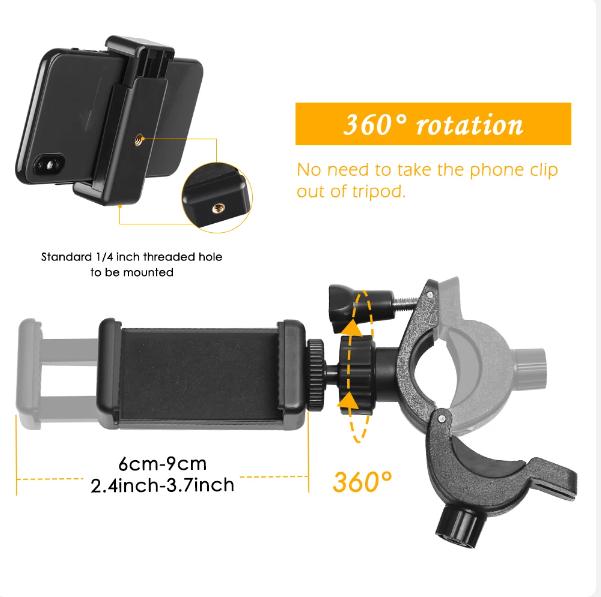 Fotografie-Zubehör Universal-Handy-Halterung Ständer 360 Grad Rotation Stativ Monopod Klemme Clip für Live-Stream