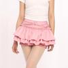 Rüschen-Minirock für Damen, Sommer, einfarbig, schmale A-Linien-Shorts, Kuchenrock, Kawaii, süßer Stil, Y2k-Kleidung, Streetwear
