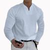 Plus Size 5XL Mens Elegant Polo Shirts 2022 Long Sleeve Solid Color Pocket Shirt Male Top Pullovers Sexy Men Daily Clothes