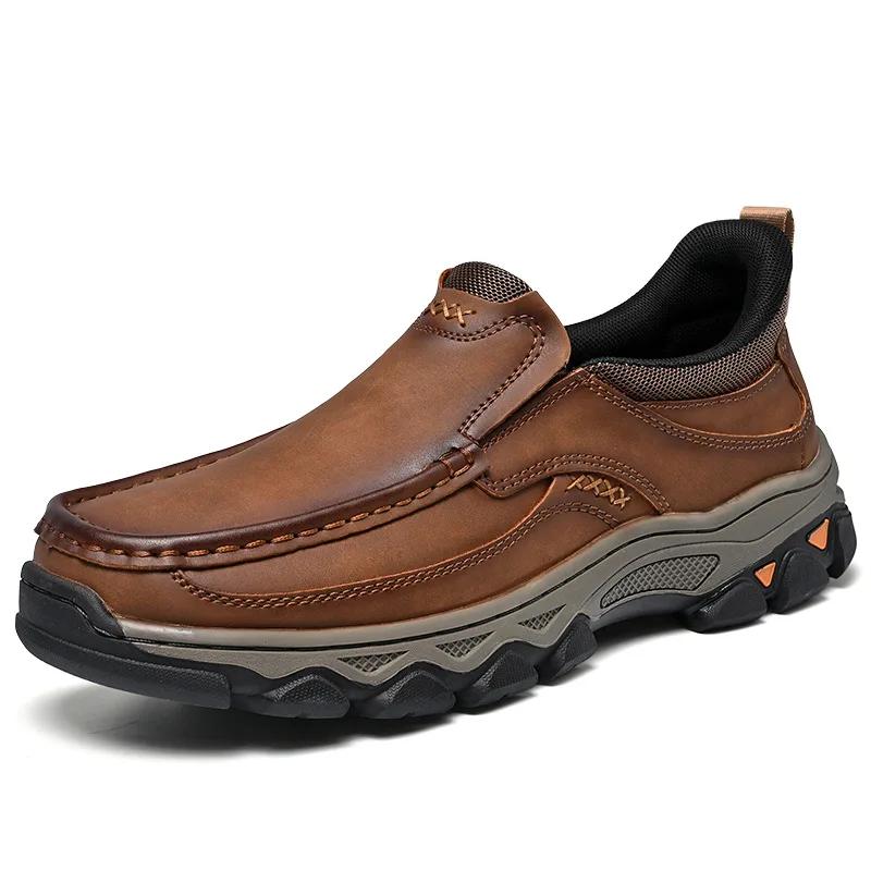 Men's Shoes High Quality Cow Leather Casual Shoes Classic Slip On Loafers Non Slip Oxford Shoes Men's Leather Sneakers Moccasins