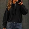 Dammode Färg Huvförsedd Långärmad Casual Tröja Pullover Topp