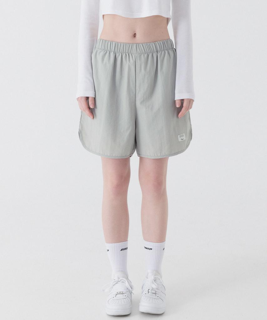 PIANER Nylon Stitch Slit Shorts (Light Grey)