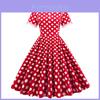 Vintage Polkadot Jurk Van Katoenstof Voor Elegante Lente Casual Gelegenheden