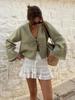 Lace Up Bow Shirts Women Loose Hollow Out V Neck Long Sleeve Tops Female Spring New Lady Streetwear Top