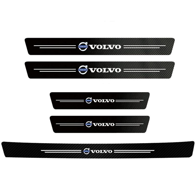 High-quality Carbon Fiber Car Door Sill Protector Sticker For Volvo EX30 XC60 XC40 V60 V40 XC90 XC70 V50 S60 S90 EX90 ES90 AWD