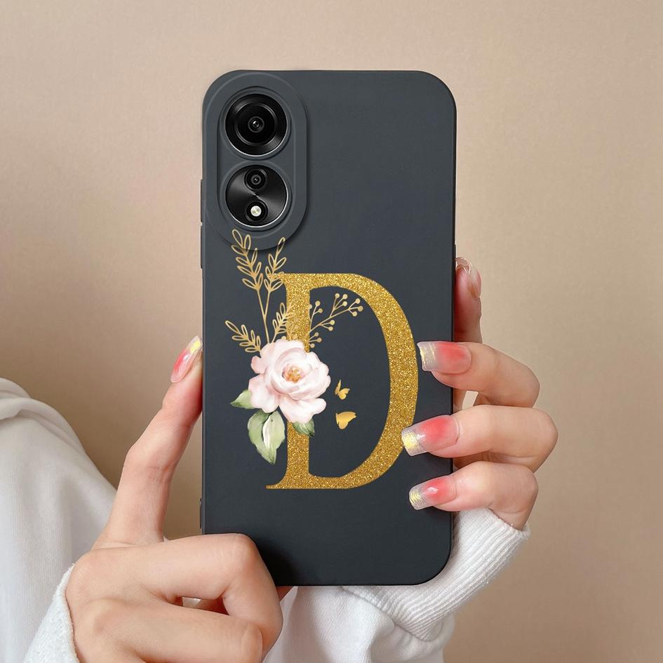 Case For Oppo Reno 6 7 8 Pro+ Lite 8T 10 Pro Cover Fashion Shockproof Flower Letters Phone Bags Matte Soft Liquid Silicone Couple Case For Oppo Bumper