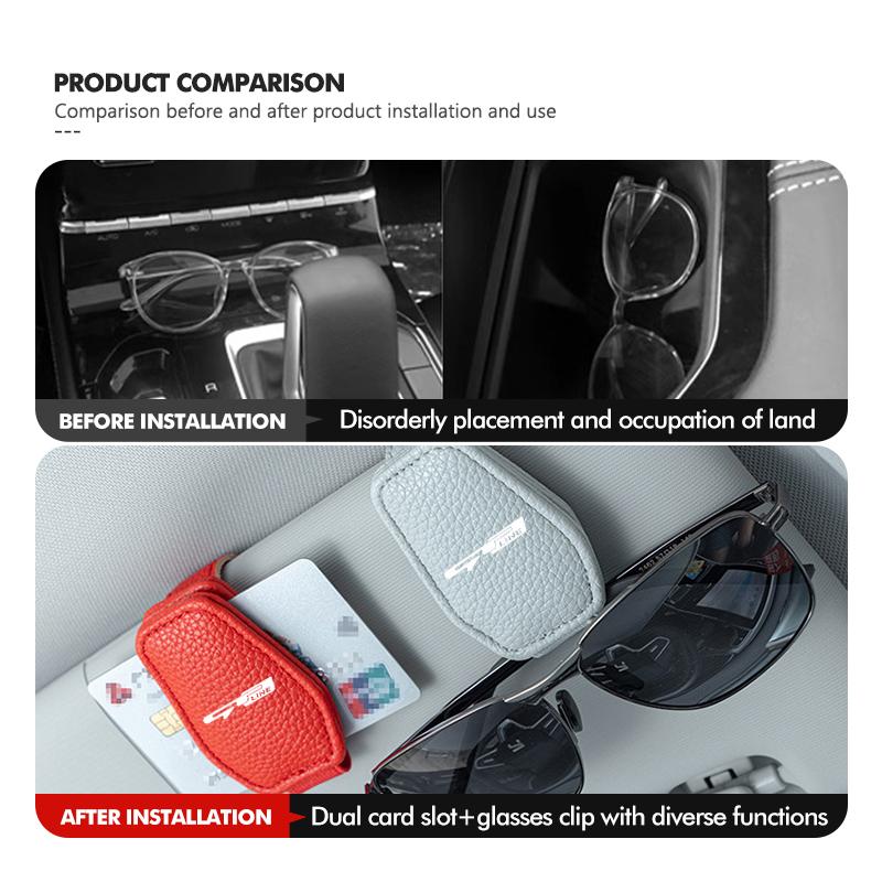Leather Car Sun Visor Glasses Clip Card Case Decoration Accessories For KIA K5 K2 Optima Soul Spectra Niro Cadenza Sephia Carens Dmjp20