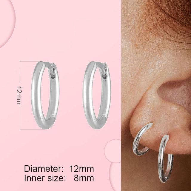  For Women Sterling Color Hoop Earrings Heart Ear Hoops Real Color  Jewelry Original JewelryHeart Jewelry