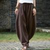 2026 Women's Loose Cotton Linen Spliced Zen Meditation Pants