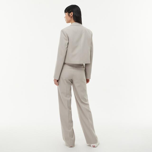LAP (Set-Bottoms) Hidden Elastic Waist Straight Wide Pants Aq1Wp264