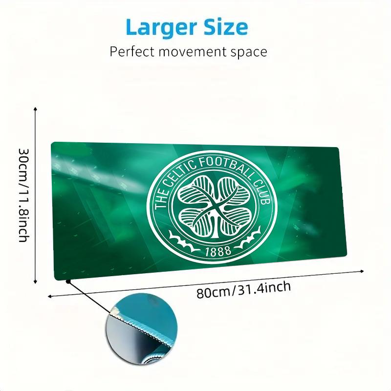 Celtic Football Club Print  Cushion Non-slip Laptop Tablet Big Mousepad XXL Mat Mini PC Playmat With Lock Edge