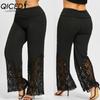 L-5XL Women's Fashion Casual Solid Color Print Pants & Capris