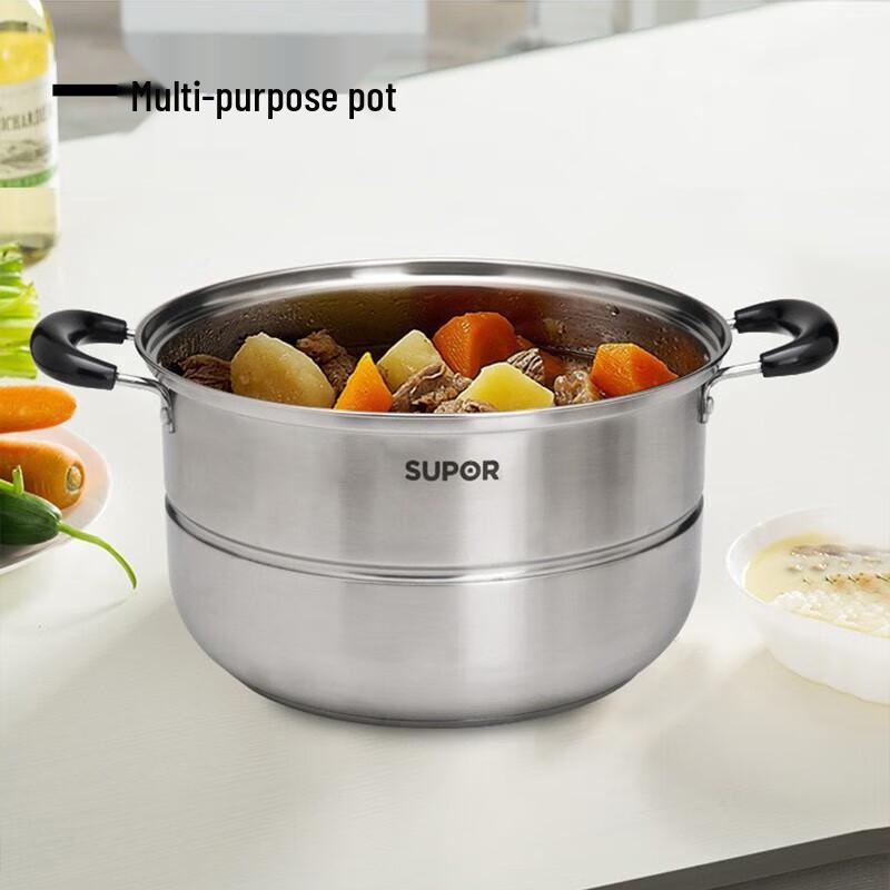 SUPOR 304 Stainless Steel 30cm Double-Layer Steamer Pot