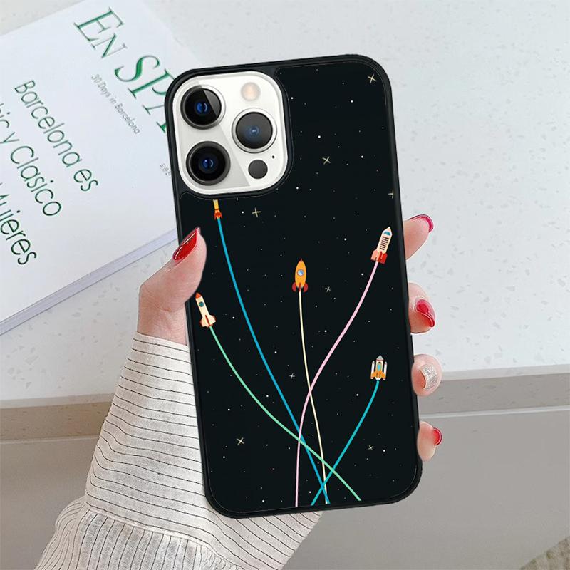 Cartoon Rocket Phone Case cover For iPhone 17 Air 15 16 16e 14 13 Pro Max Coque 12 11 Pro Max For Apple PLUS fundas