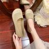 Straw fisherman shoes women's new summer hollow mesh shoes one pedal maternity shoes breathable shallow mouth single shoes mother