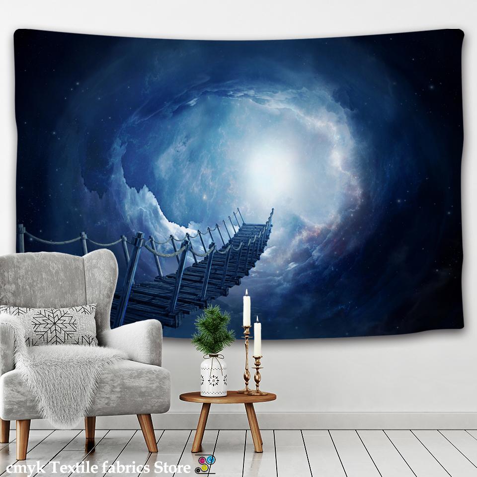 Space Time Cave Tapestry Wall Hanging Whale Sunset Peak Psychedelic Magic Witchcraft Science Fiction Bohemian Decor