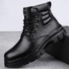 Luxusmarke Warme Plateau-Stiefel für Herren Herbst Winter Rindsleder Herren High Top Schuhe Mode Herren Stiefeletten Motocross Botas