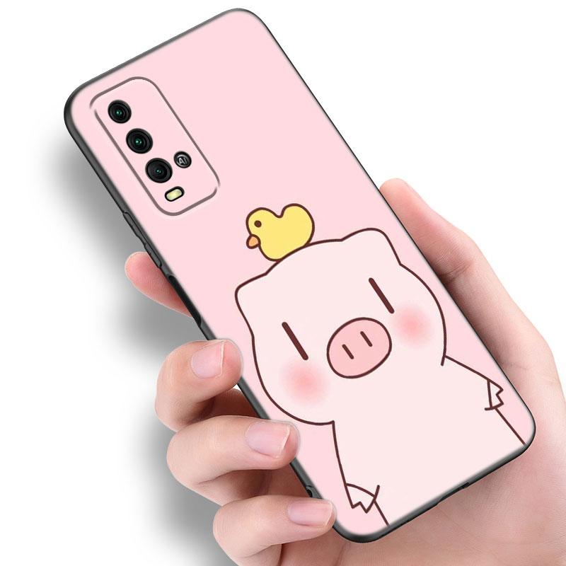 Rosa Lustige Schwein Handyhülle Für Xiaomi Redmi Note 5 6 9T K20 K40 K50 Pro 7A 8A 9A 9C 9i 10A 10C A1 S2 Weiche TPU Schwarze Hülle