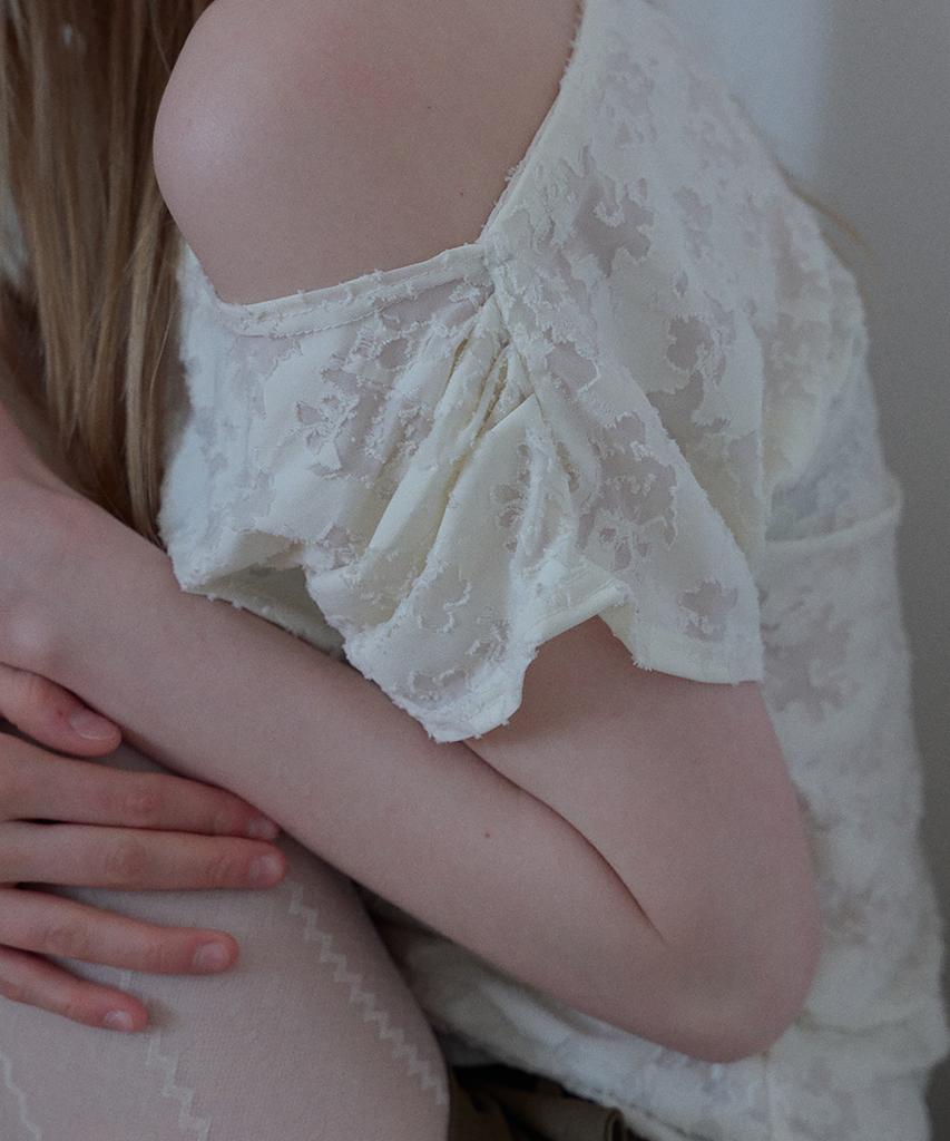 Unessin Jacquard Cowl-Neck Top_Ivory