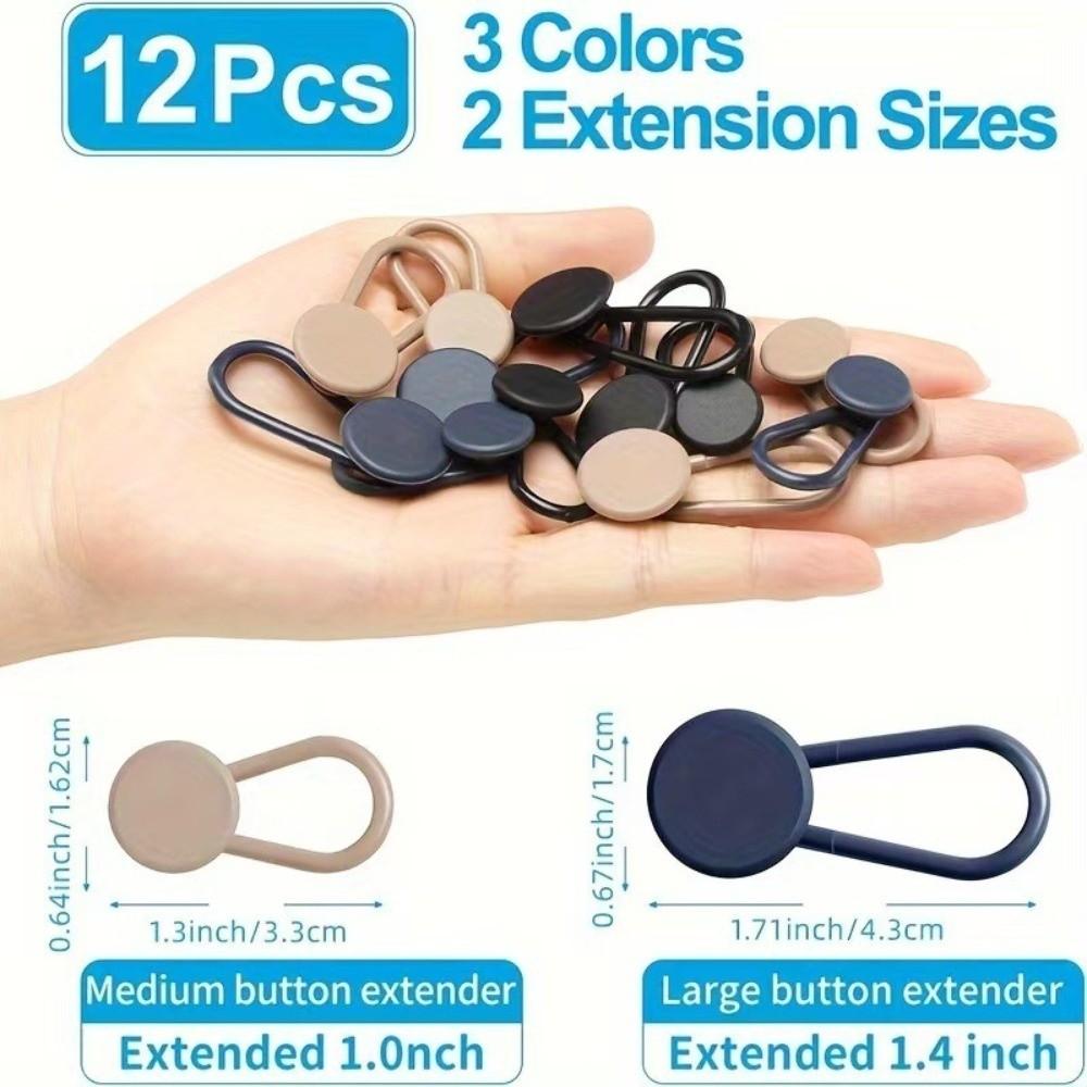 12/16/24/26 Pcs Button Style Button Extenders Strong Elasticity Metal Waistband Expander Easy Install Waist Extender Buttons