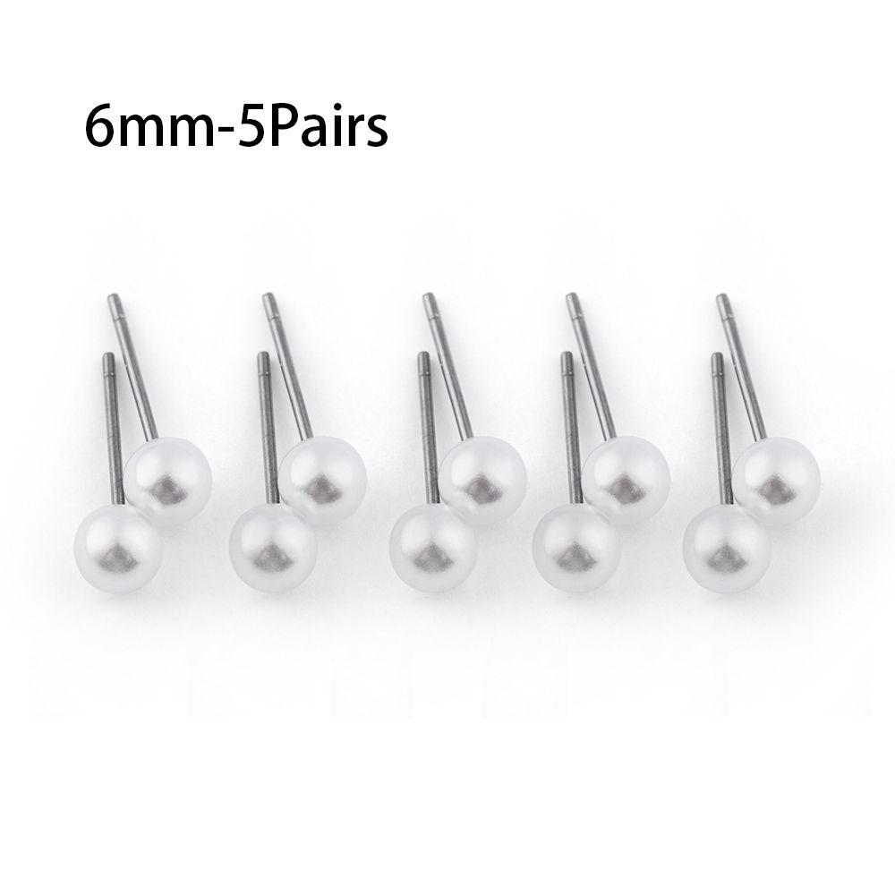 5Pairs/10Pairs/12Pairs Party Jewelry Fashion Elegant Ear Stud Pearl Earrings Round Shape