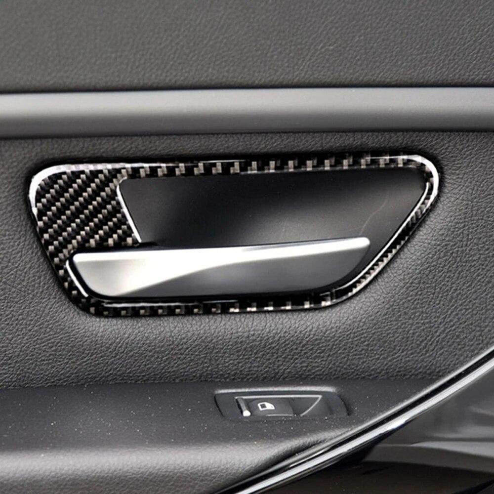 4 Teile/satz Carbon Faser Auto Türgriff Aufkleber Dekoration Für BMW 3 Serie F30 3GT F34 2013-18 Auto innen Tuning Zubehör