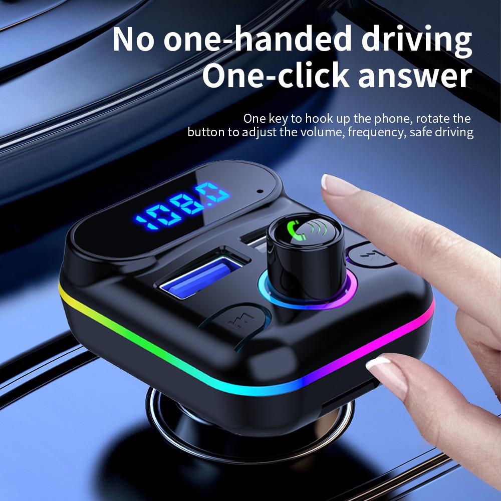 Car FM Transmitter Modulator Bluetooth 5.0 Handsfree Kit Car Audio MP3 Player Support U-disk TF Card Auto Dual USB 4.2A Fast Charger