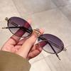 Retro Rimless Punk Sunglasses Metal Uv400 Protection Oval Sun Glasses Gradient Lens Gradient Glasses For Women & Men