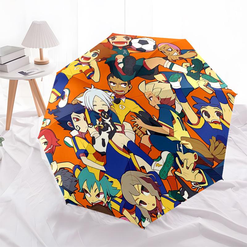 1pc Captain Tsubasa Outdoor Umbrella - Automatic Opening/Closing, Portable 3-Fold Design with 8-Rib Iron Frame - Perfect Gift for Fans, Travelers, Dai