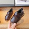 Children's Plush Leather Shoes 2024 Winter New Korean Style Little Girls Kids Fashion Cotton Shoes Solid Color Boys Single Shoes