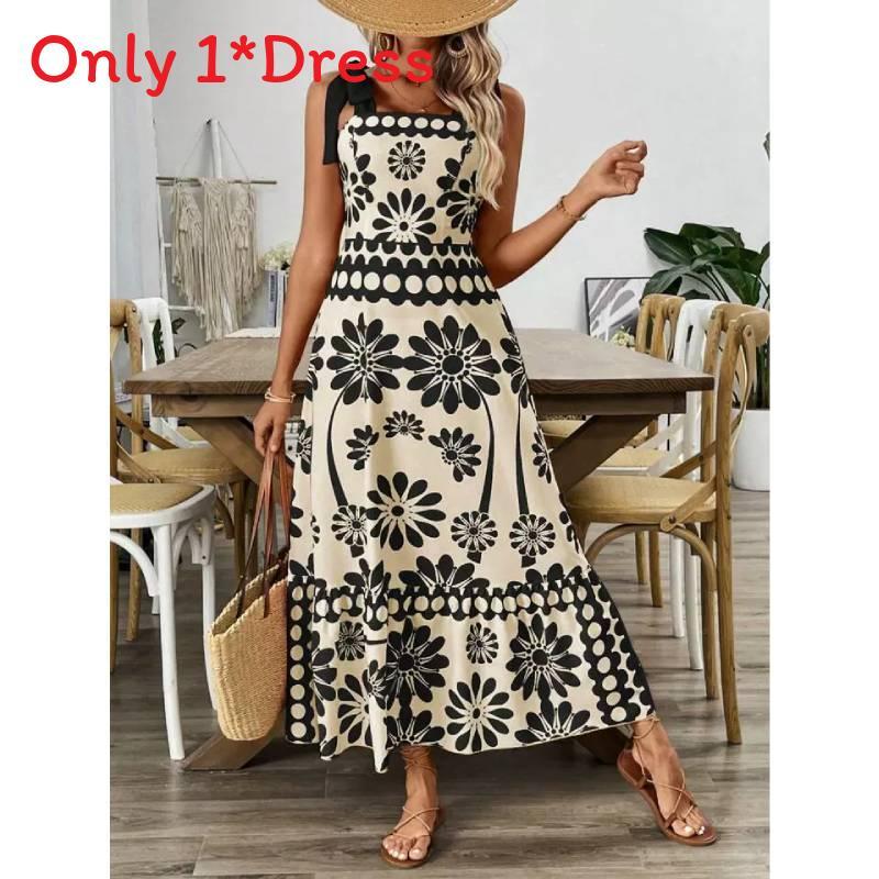 Vintage Art Deco Kleid mit 3D-Druck und hoher Taille für Freizeit oder Party