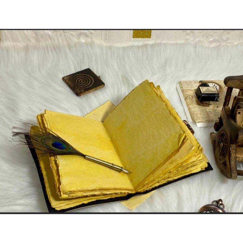 Leather Journal Fox Leather Rustic Vintage Book of Shadows Grimoire Fat Journal Gift for Men & Women