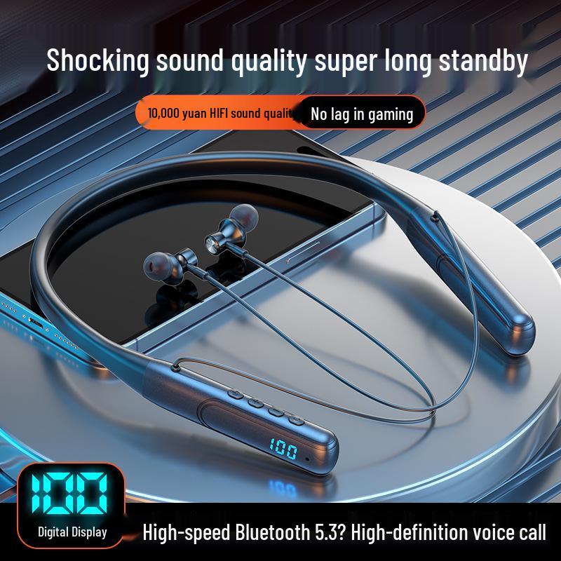 2025 Wireless Bluetooth Neckband Headphones with Ultra-long Battery Life for Running (Compatible with Huawei & Apple)