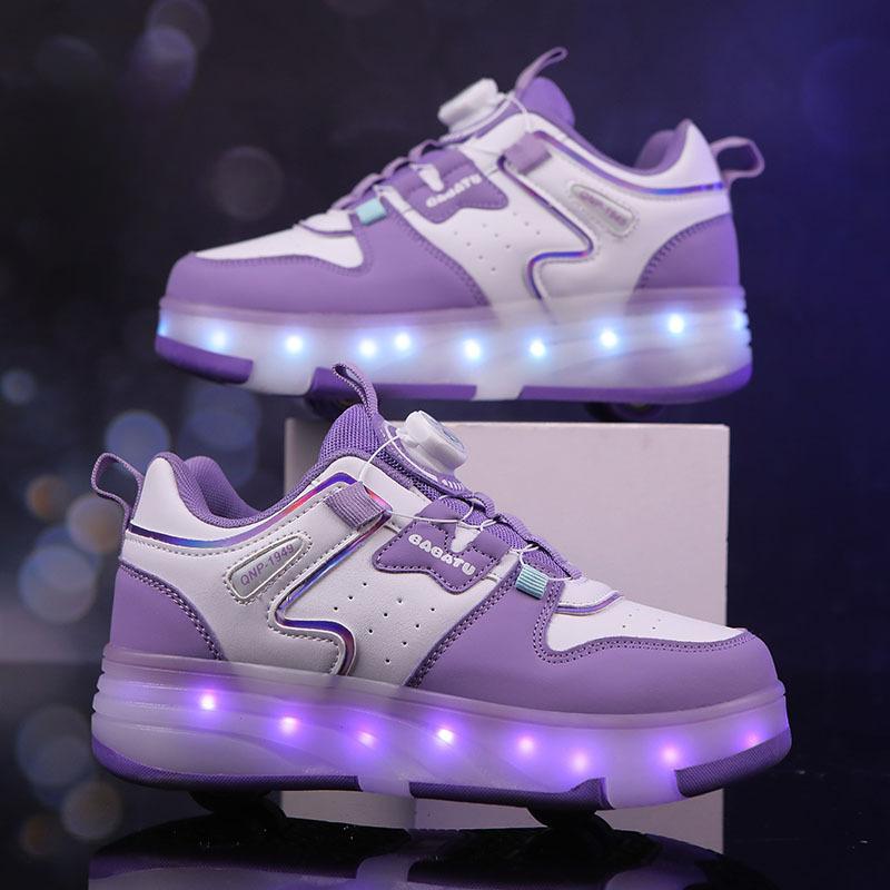 Fashion Girls Shoes Spring New Kids Roller Skates Soft Soled Girl Casual Shoe Anti Slip Boy Light Shoes Simple Girl Sports Shoe