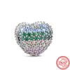 S925 Silver Colorful Zircon Butterfly Flower Leaf Bouquet Ferris Wheel Love Beads Fit Original  Charm Bracelet DIY Jewelry