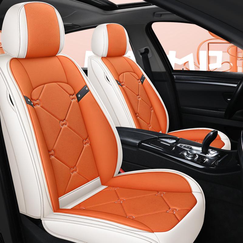 Komplettes Set 5 Sitze PU-Leder Auto-Sitzbezüge Langlebig Stützend für Volkswagen Tiguan für Hyundai Venue für KIA Sportage für Isuzu D-MAX für Modell 3