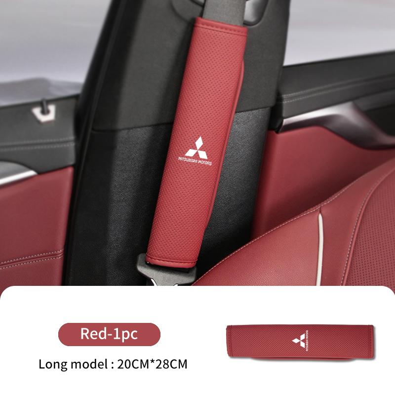 Cwvjgx1 For Mitsubishi 1/2PCS Leather Universal Car Styling Seat Belt Cover Shoulder Protector Pad Outlander Pajero Sport Lancer EX ASX