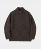 LETTERCOMO High-Neck Kato Wool Knit Zip-Up Brown