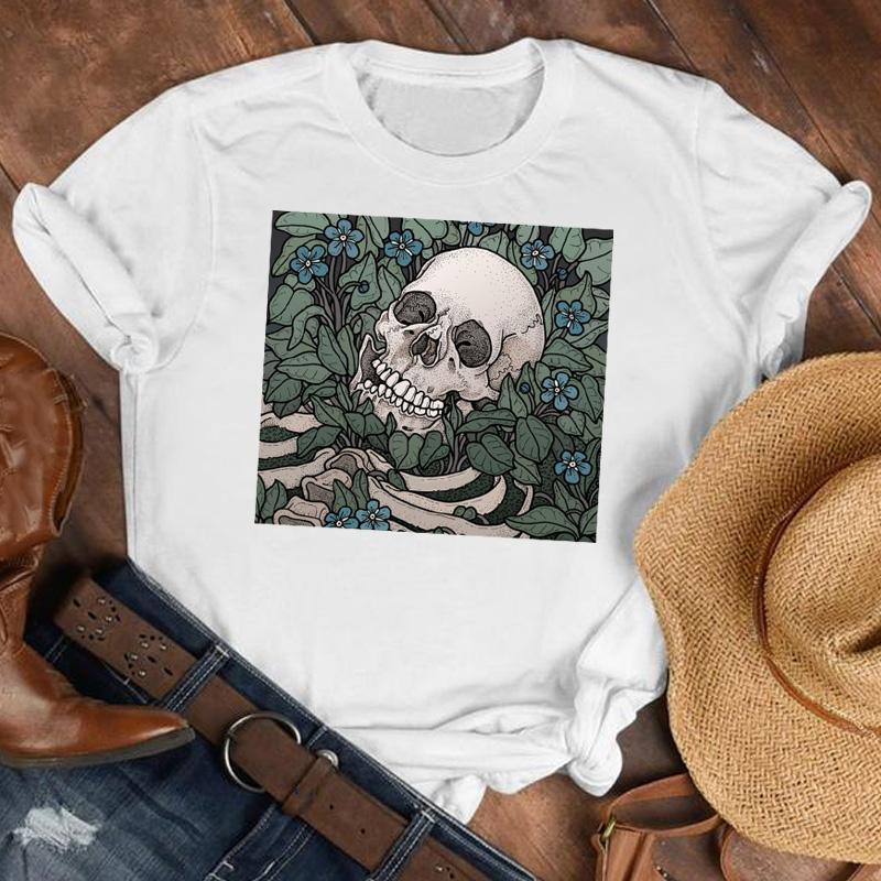 Kobiety Lady Printed Cartoon 90S Horror Sleep Fashion Shirt Odzież Tshirt Female Print T Tee
